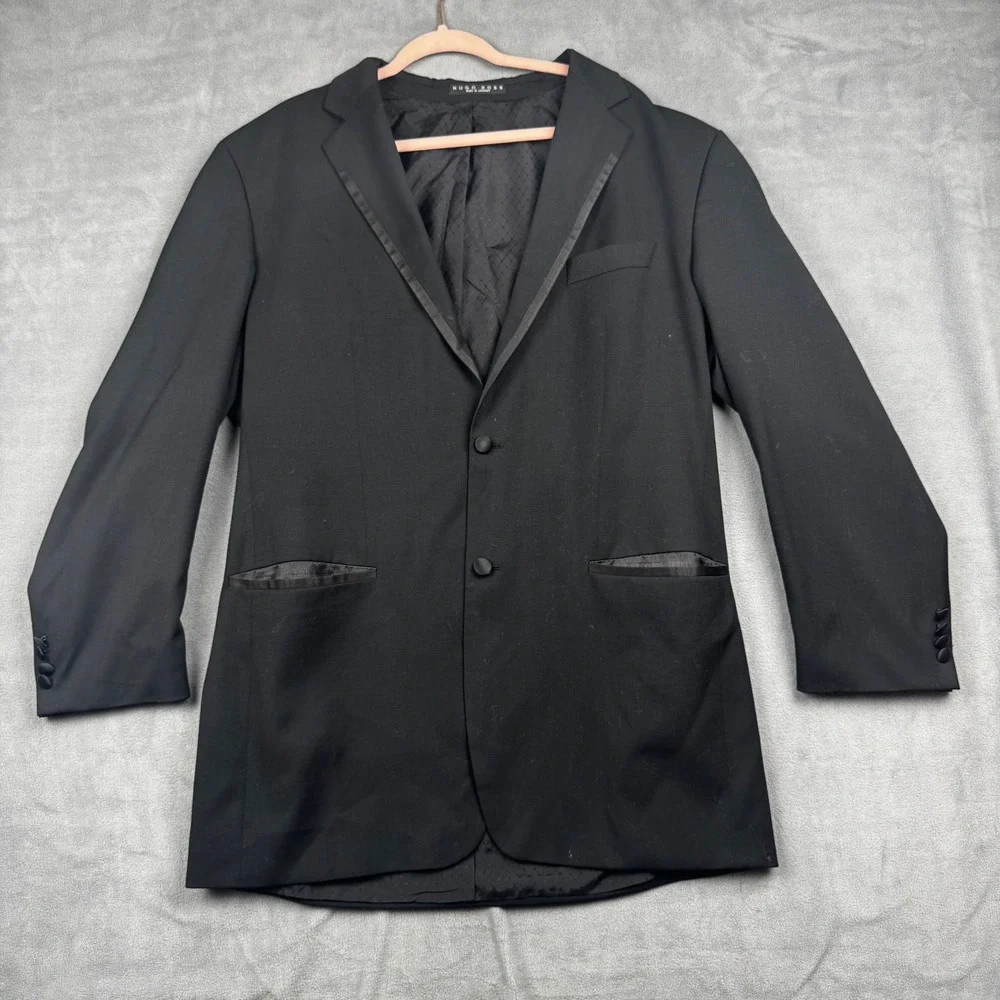 Hugo Boss Mens‎ Tuxedo Jacket Black Super 100 Wool Blazer Made in Germany Formal
